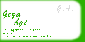 geza agi business card