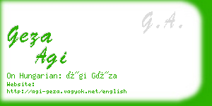 geza agi business card